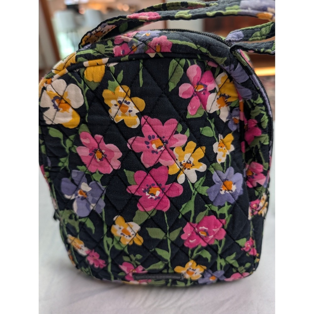 Vera Bradley Wildflower Quilted Floral Insulated Cooler ID Window Black